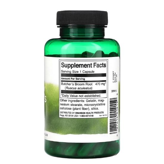 Full Spectrum Butcher's Broom, 470mg, 100 caps, Swanson - Vitax.ro