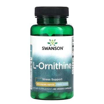 L-Ornithine Amino Acid, 500mg, 60 vcaps, Swanson - Vitax.ro
