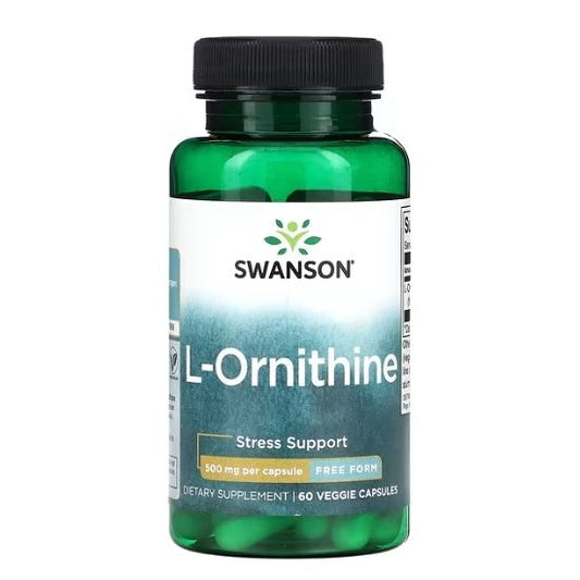 L-Ornithine Amino Acid, 500mg, 60 vcaps, Swanson - Vitax.ro