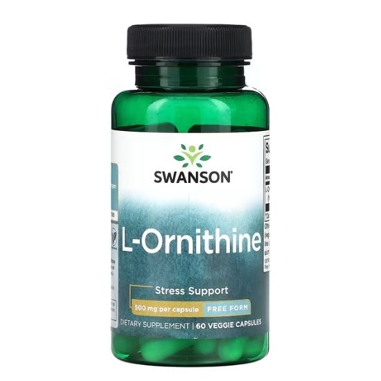 L-Ornithine Amino Acid, 500mg, 60 vcaps, Swanson - Vitax.ro