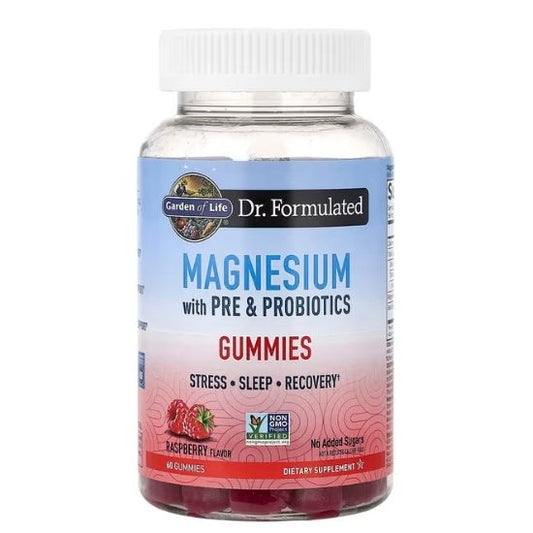 Dr. Formulated Magnesium with Pre & Probiotics Gummies, Raspberry, 60 gummies, Garden of Life - Vitax.ro