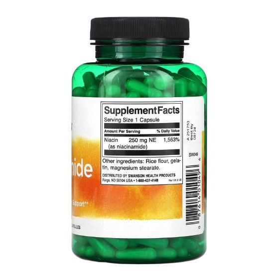 Niacinamide, 250mg, 250 caps, Swanson - Vitax.ro