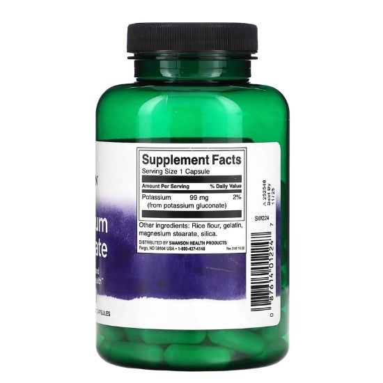 Potassium Gluconate, 99mcg, 100 caps, Swanson - Vitax.ro