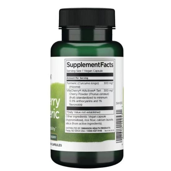 Tart Cherry & Turmeric, 60 vcaps, Swanson - Vitax.ro