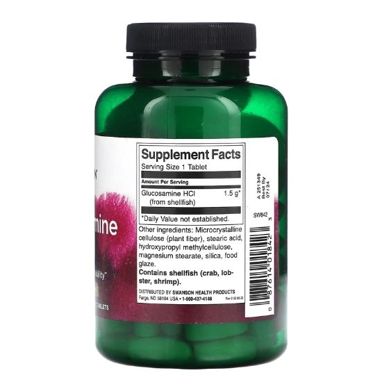 Glucosamine HCl, 1500mg, 100 tabs, Swanson - Vitax.ro