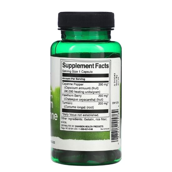 Turmeric, Hawthorn & Cayenne, 60 caps, Swanson - Vitax.ro