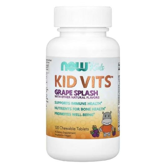 Kid Vits, Grape Splash, 120 chewables, NOW Foods - Vitax.ro