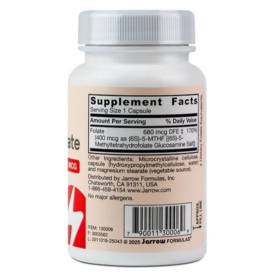 Methyl Folate, 400mcg, 60 vcaps, Jarrow Formulas - Vitax.ro