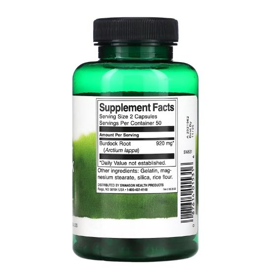 Full Spectrum Burdock Root, 460mg, 100 caps, Swanson - Vitax.ro
