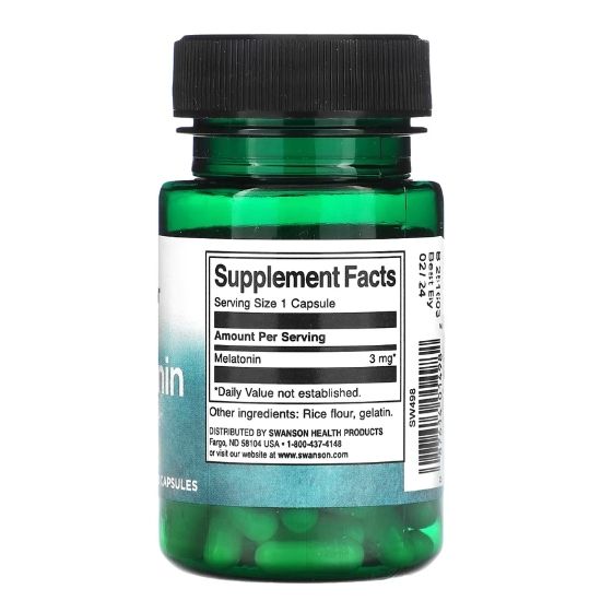 Melatonin, 3mg, 60 caps, Swanson - Vitax.ro