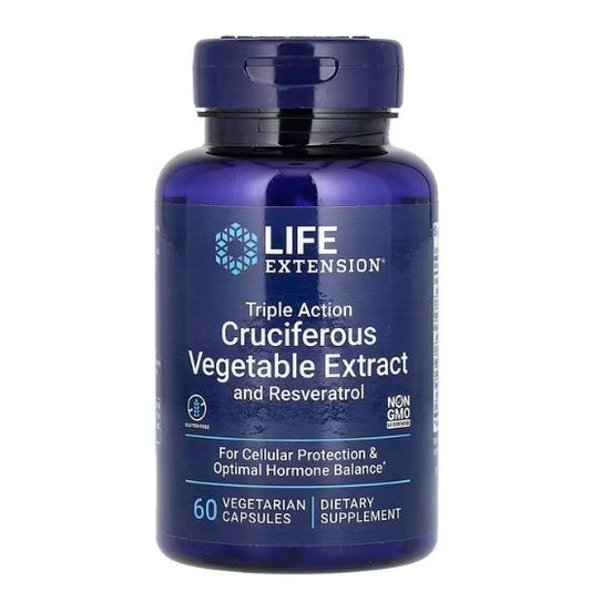 Triple Action Cruciferous Vegetable Extract with Resveratrol, 60 vcaps, Life Extension - Vitax.ro