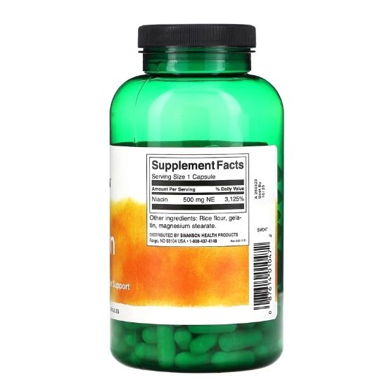 Niacin, 500mg, 250 caps, Swanson - Vitax.ro