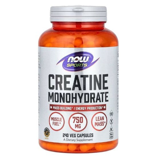 Creatine Monohydrate, 750mg, 240 vcaps, NOW Foods - Vitax.ro