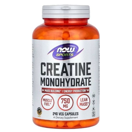 Creatine Monohydrate, 750mg, 240 vcaps, NOW Foods - Vitax.ro