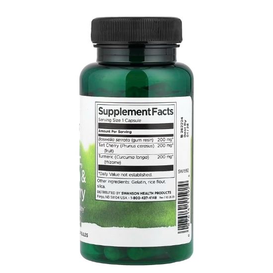 Turmeric, Boswellia & Tart Cherry, 60 caps, Swanson - Vitax.ro