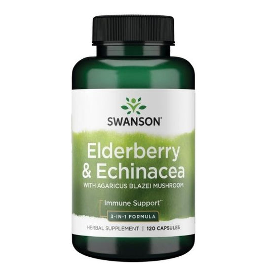 Elderberry/Agaricus/Echinacea (Immune Support), 120 caps, Swanson - Vitax.ro