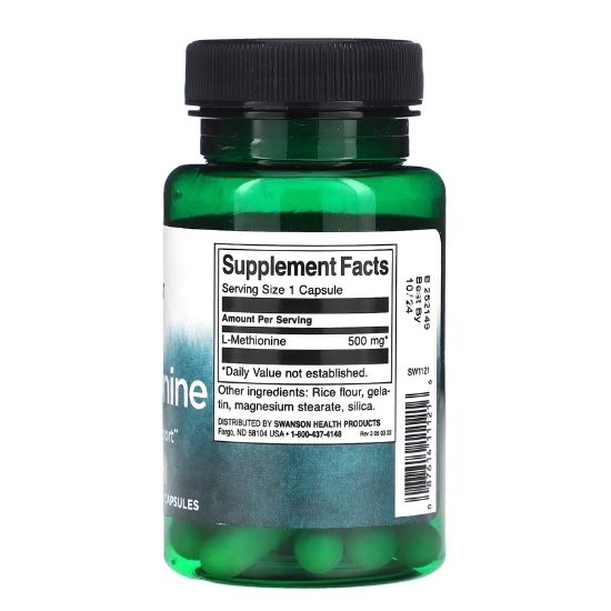L-Methionine, 500mg, 30 caps, Swanson - Vitax.ro