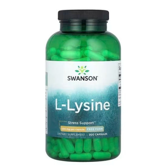 L-Lysine, 500mg Free-Form, 300 caps, Swanson - Vitax.ro