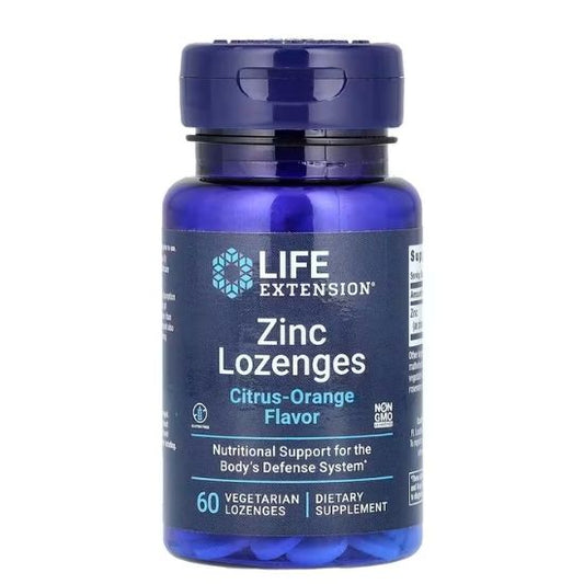 Zinc Lozenges, Natural Citrus-Orange, 60 vegetarian lozenges, Life Extension - Vitax.ro