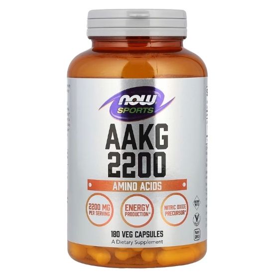 AAKG 2200, 180 vcaps, NOW Foods - Vitax.ro