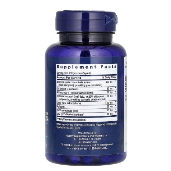 Triple Action Cruciferous Vegetable Extract, 60 vcaps, Life Extension - Vitax.ro