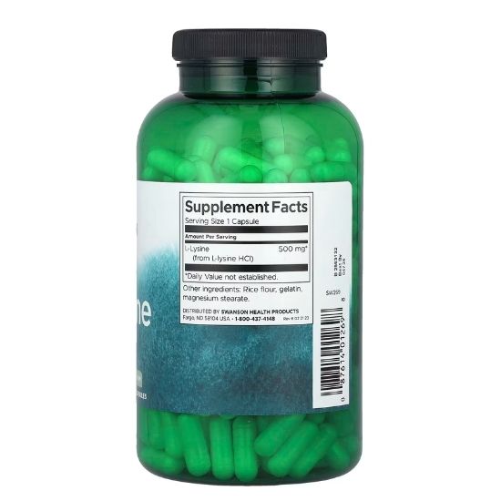 L-Lysine, 500mg Free-Form, 300 caps, Swanson - Vitax.ro