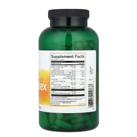 Super Stress B-Complex with Vitamin C, 240 caps, Swanson - Vitax.ro