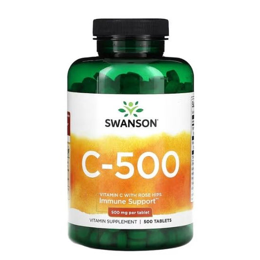 Vitamin C with Rose Hips, 500mg, 500 tabs, Swanson - Vitax.ro