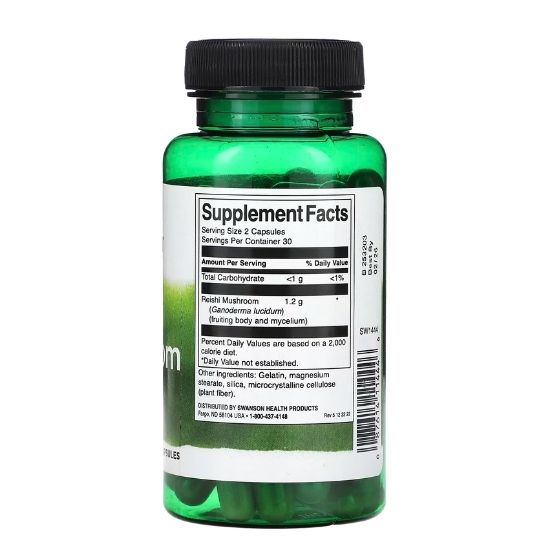 Reishi Mushroom, 600mg, 60 caps, Swanson - Vitax.ro