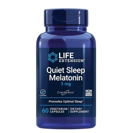 Quiet Sleep Melatonin, 3mg, 60 vcaps, Life Extension - Vitax.ro