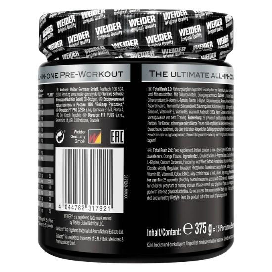 Total Rush 2.0, Orange, 375g, Weider