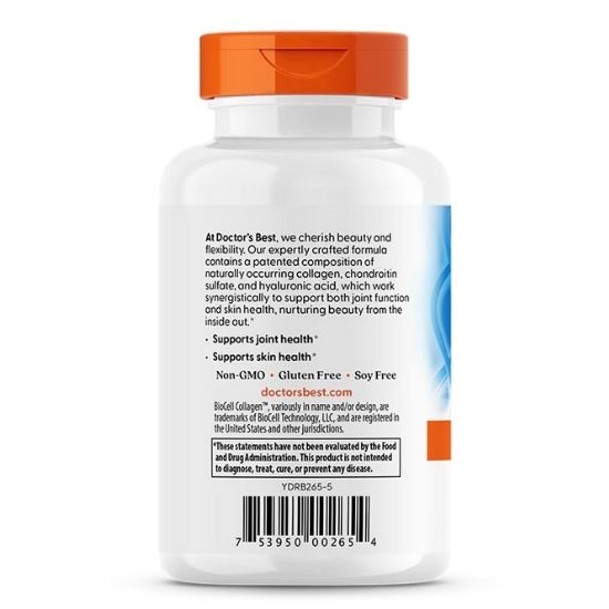 Hyaluronic Acid + Chondroitin Sulfate cu BioCell Collagen, 60 tabs, Doctor's Best - Vitax.ro