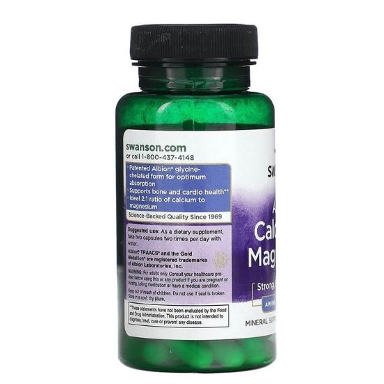 Albion Calcium & Magnesium, 60 caps, Swanson - Vitax.ro