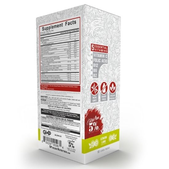 Hydrate - Legendary Series Stick Packs, Lemon Lime, 10 x 9g, 5% Nutrition - Vitax.ro