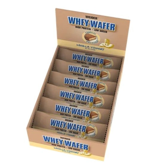 Whey-Wafer, Vanilla Yoghurt, 12 bars, Weider - Vitax.ro
