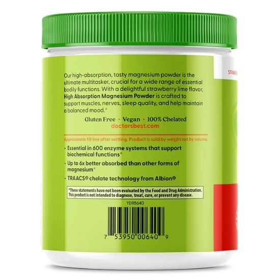 High Absorption Magnesium Powder, Strawberry Lime, 350g, Doctor's Best
