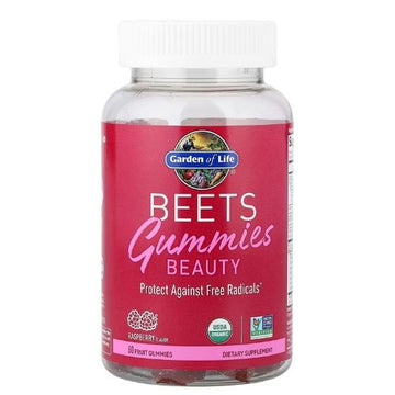 Beauty Beets Gummies, Raspberry, 60 fruit gummies, Garden of Life - Vitax.ro