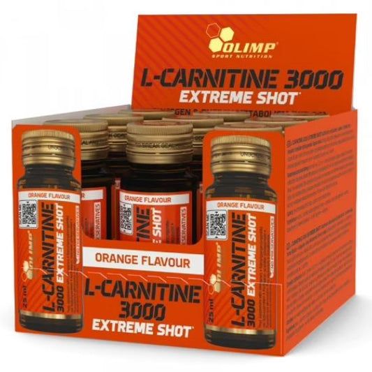 L-Carnitine 3000 Extreme Shot, Orange, 9 x 25 ml, Olimp Nutrition