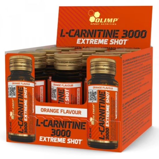 L-Carnitine 3000 Extreme Shot, Orange, 9 x 25 ml, Olimp Nutrition
