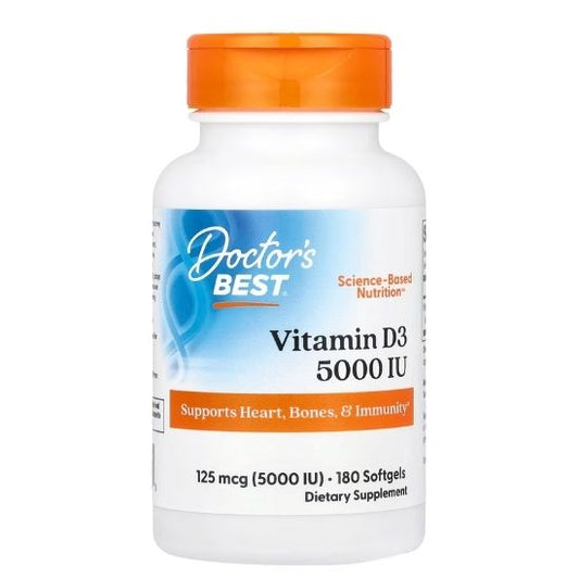 Vitamin D3, 5000 IU, 180 softgels, Doctor's Best - Vitax.ro