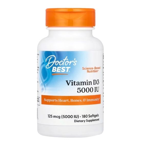 Vitamin D3, 5000 IU, 180 softgels, Doctor's Best - Vitax.ro