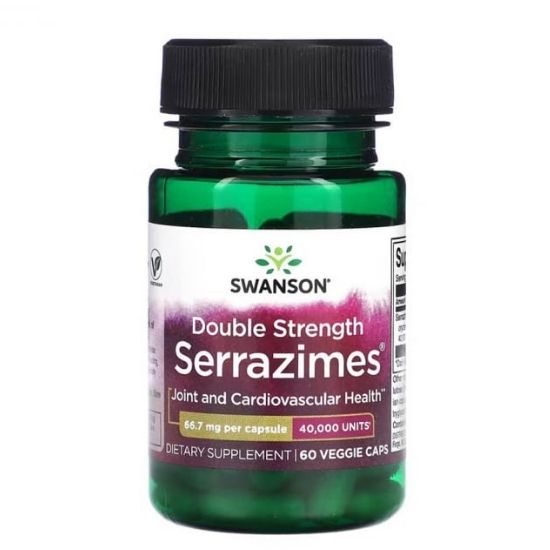 Double Strength Serrazimes, 40 000 Units, 60 vcaps, Swanson - Vitax.ro