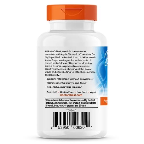 L-Theanine AlphaWave, 60 vcaps, Doctor's Best | Vitax.ro