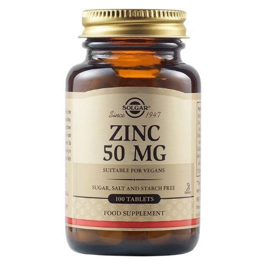 Zinc, 50mg, 100 tabs, Solgar