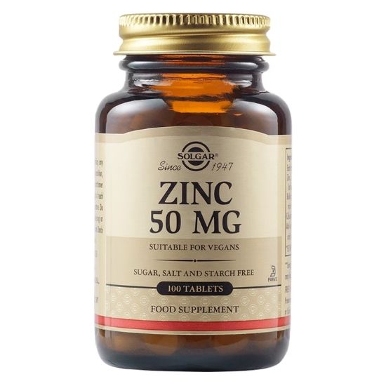 Zinc, 50mg, 100 tabs, Solgar | Vitax.ro