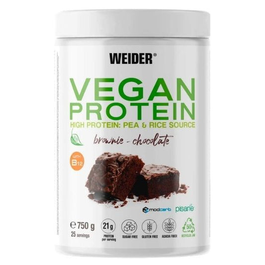 Vegan Protein, Brownie Chocolate, 750g, Weider