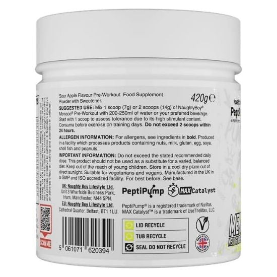 Menace V2, Sour Apple, 420g, Naughty Boy - Vitax.ro