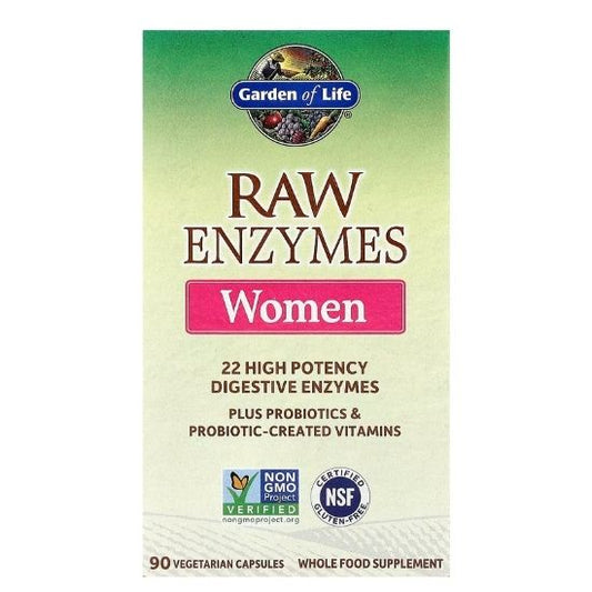 Raw Enzymes Women, 90 vcaps, Garden of Life - Vitax.ro