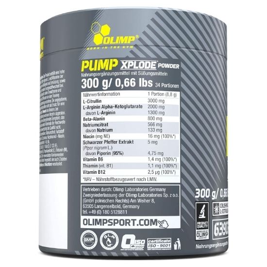Pump Xplode Powder, Fruit Punch, 300g, Olimp Nutrition