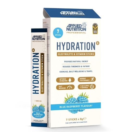 Hydration + Electrolyte & Vitamin Poweder Stick Packs, Blue Raspberry, 7 x 8g, Applied Nutrition - Vitax.ro